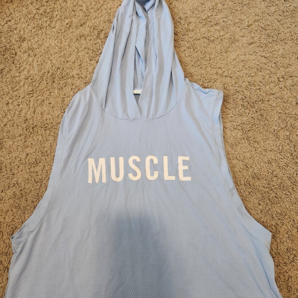 Long Crop Barbella Box Sleeveless Hoodie
